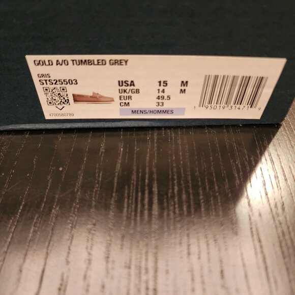 Men's Sperry Gold Cup A/O 2Eye Tumbled Leather Grey Boat/Deck Shoes Sz‎ 15M NWB - Picture 3 of 16